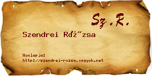 Szendrei Rózsa névjegykártya