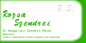 rozsa szendrei business card